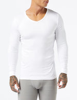 NAVIGARE pacco da 3 maglia intima uomo caldo cotone scollo a V maniche lunghe art. 114