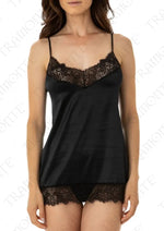 TRAMONTE top spalla stretta in raso stretch e pizzo art. cecilia