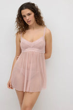 YSABEL MORA Camicia da notte plumeti con perizoma art. 10726